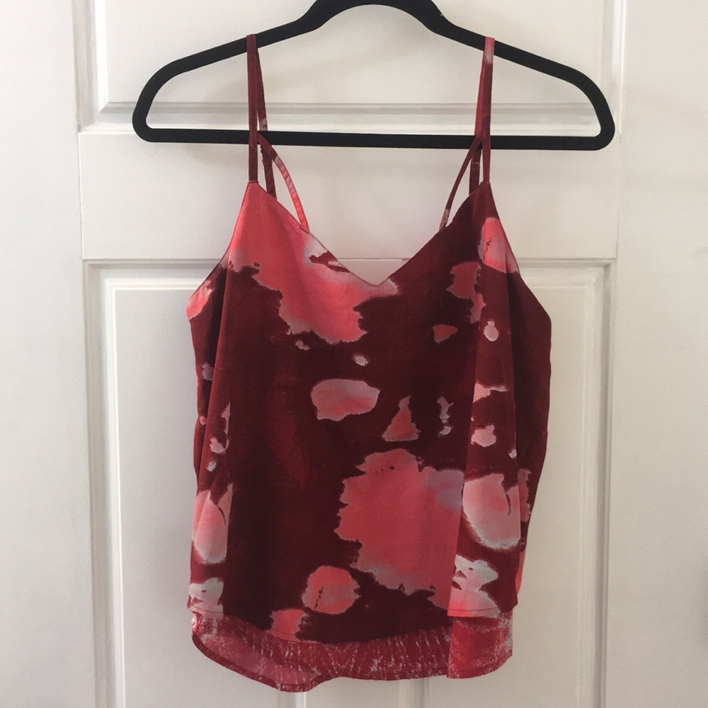 Red pattern tank top